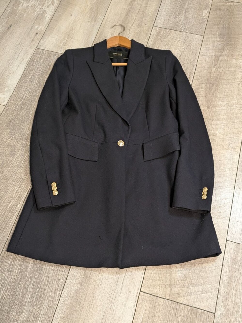Zara Longline Tailored Navy Blazer Frock Coat L Old Money Chic Quiet Luxury EUC - Picture 7 of 16